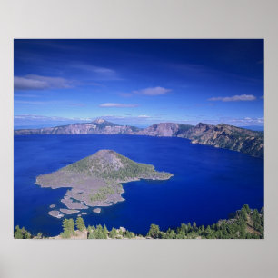 Poster OR, Crater Lake NP, Wizard Island et Crater