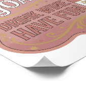 Poster Or Crisp AUJOURD'HUI BOIRE DU VIN S'AMUSER (Coin)