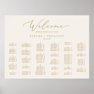 Poster Or délicat Siège alphabétique Cream HORIZ