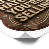 Poster Or doré PAS D'ACHAT QUOI QUE VOUS VENDIEZ (Coin)