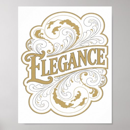 Poster Or Élégant de Luxe Design de déclaration (Devant)