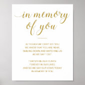 Poster Or En Mémoire De Vous Poème Mariage Mémorial (Devant)