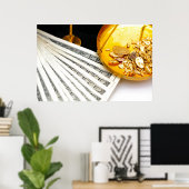 Poster Or Et Espèces (Bureau à domicile)