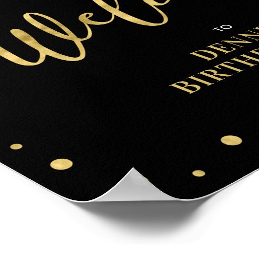 Poster Or et noir | Symbole moderne Confetti Welcome Part (Coin)