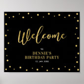 Poster Or et noir | Symbole moderne Confetti Welcome Part (Devant)