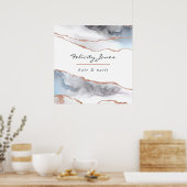 Poster Or et Rose Blanc Agate Entreprise (Cuisine)