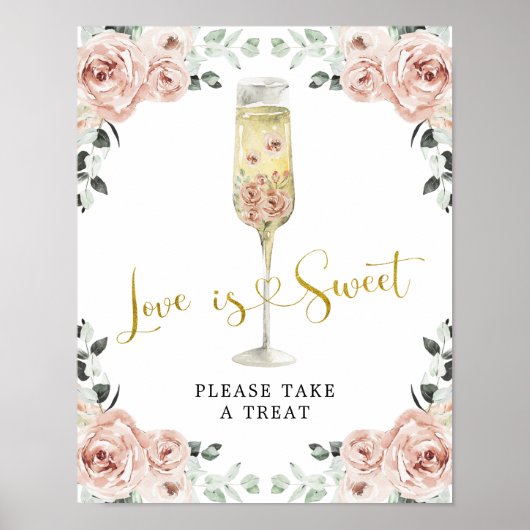 Poster Or et rose Dusty Rose Soiree Love is Sweet (Devant)