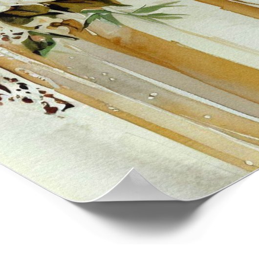 Poster Or glamour, Bouquet en cascade nuptiale 2, (Coin)