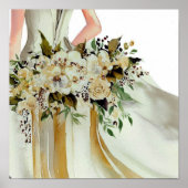 Poster Or glamour, Bouquet en cascade nuptiale 2, (Devant)
