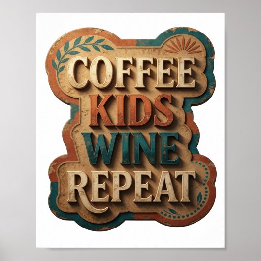 Poster Or Gold ENFANTS CAFÉ VIN RÉPÉTER (Devant)