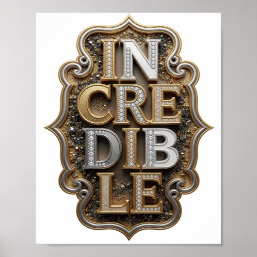 Poster Or INCREDIBLE Conception Graphique Vibrante (Devant)