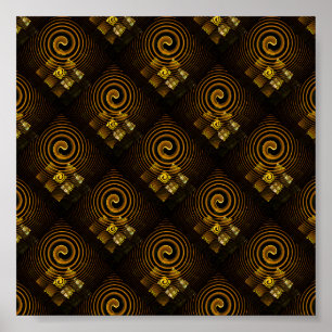 Poster Or Moderne Bohème Élégant Motif d'Art Abstrait #50