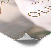 Poster Or Moderne Écriture Photo Mariage Élégant (Coin)