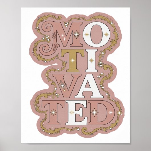 Poster Or MOTIVÉ Art Text 3D Propre (Devant)