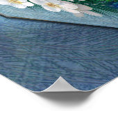 Poster Or, plumes de paon sur soie vert émeraude (Coin)