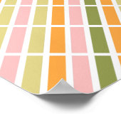 Poster Or rose orange et rayures vertes (Coin)