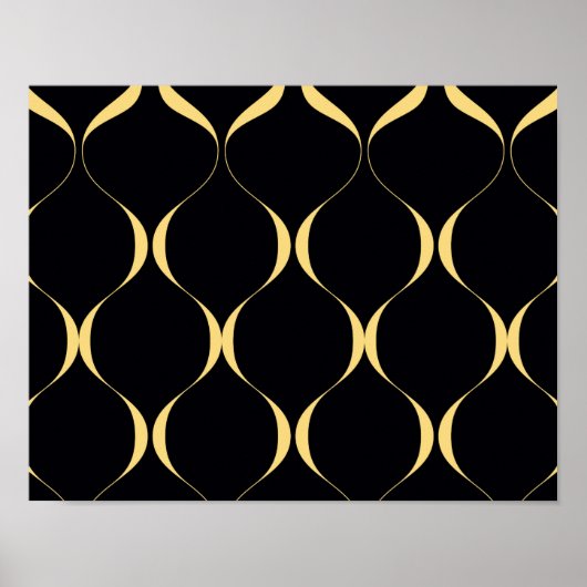 Poster Or, simple, moderne, luxueux graphisme ondulé (Devant)