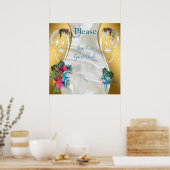 Poster Or sur soie blanche avec splendeur tropicale (Cuisine)