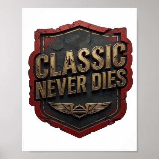 Poster Or vif CLASSIQUE NE MEURT JAMAIS (Devant)