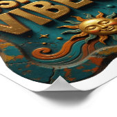 Poster Or vif VIBES POSITIVES (Coin)