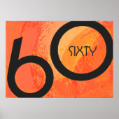 Poster Orange 60 Decade Birthday (Devant)