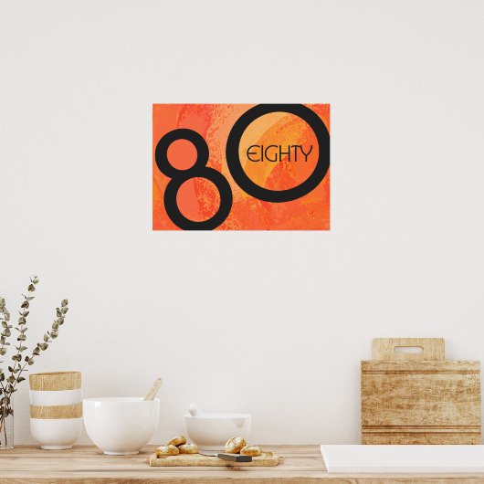 Poster Orange 80 Decade Birthday (Cuisine)