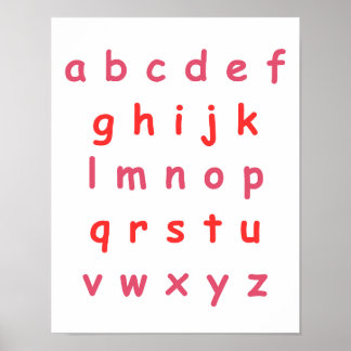 Poster Orange Alphabet Lowercase Lettres Enseignant Salle