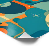 Poster Orange and Teal Geometric Abstract (Coin)