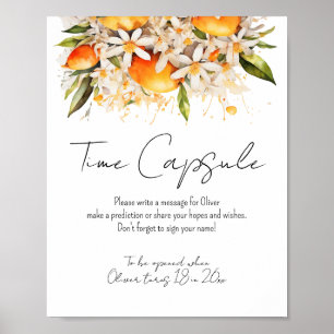 Poster Orange Baby shower Citrus Temps Capsule