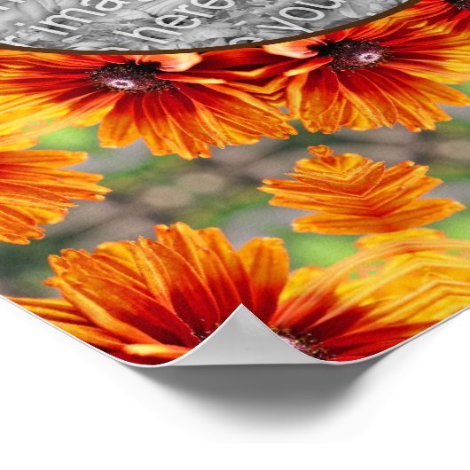 Poster Orange Black Eyed Susan Daisy Ajouter Votre Photo (Coin)