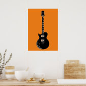 Poster Orange Black Pop Art Guitare électrique (Cuisine)