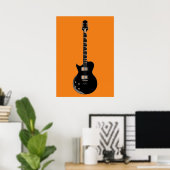 Poster Orange Black Pop Art Guitare électrique (Bureau à domicile)