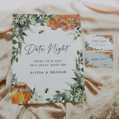 Poster Orange Blossom Bee Fête des mariées Date Jar Signa