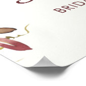 Poster Orange Bourgogne Floral Automne Fête des mariées d (Coin)