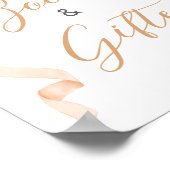 Poster Orange Bow Pumpkin Baby Shower Books and Gift Sign (Coin)