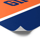 Poster Orange brillant et bleu foncé (Coin)