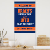 Poster Orange brillant et bleu foncé (Cuisine)