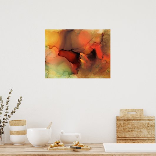 Poster Orange Brown Abstrait 59 Imprimer (Cuisine)