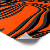 Poster Orange brûlé et fluide noir (Coin)