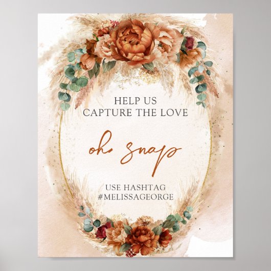 Poster Orange brûlé terre cuite et arche verte oh snap (Devant)