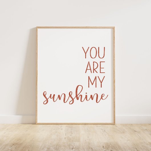 Poster Orange Brûlé Tu Es Mon Soleil