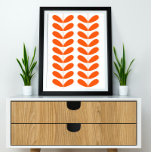 Poster Orange Bureaux Fleurs Au Milieu Du Siècle Moderne<br><div class="desc">Cette affiche moderne du milieu du siècle présente des feuilles plante oranges sur une tige et est un design fabuleux à ajouter à votre décor maison.</div>
