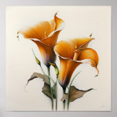 Poster Orange Calla Lilies Lily Flower Art Imprimer Poste (Devant)