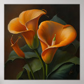 Poster Orange Calla Lilies Lily Flower Art Imprimer Poste (Devant)