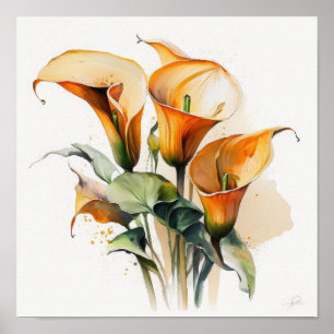 Poster Orange Calla Lilies Lily Flower Art Imprimer Poste