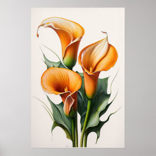 Poster Orange Calla Lilies Lily Flower Art Imprimer Poste