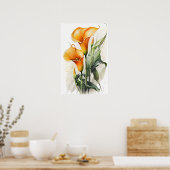 Poster Orange Calla Lilies Lily Flower Art Imprimer Poste (Cuisine)