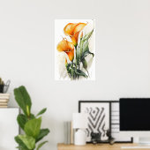 Poster Orange Calla Lilies Lily Flower Art Imprimer Poste (Bureau à domicile)