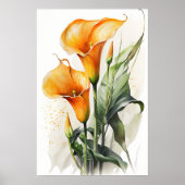 Poster Orange Calla Lilies Lily Flower Art Imprimer Poste (Devant)