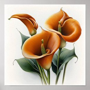 Poster Orange Calla Lilies Lily Flower Art Imprimer Poste